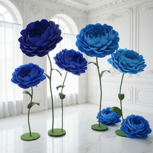 Ростовой цветок из бумаги "Пион синий"